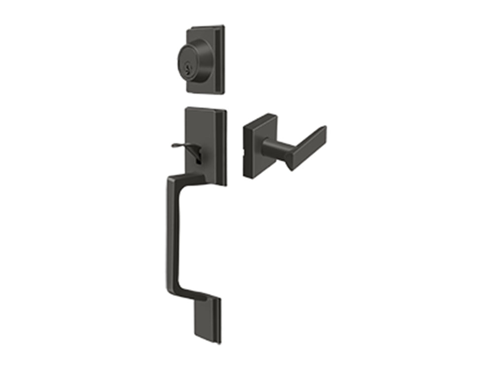 Deltana Highgate Handleset with Zinc Livingston Lever Oil-rubbed Bronze US10B