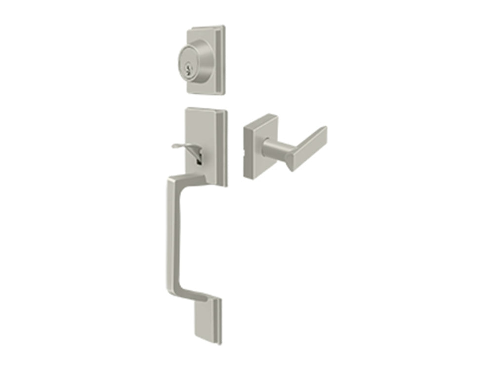 Deltana Highgate Handleset with Zinc Livingston Lever Brushed Nickel US15