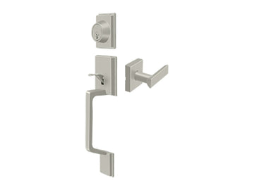 Deltana Highgate Handleset with Zinc Livingston Lever Brushed Nickel US15
