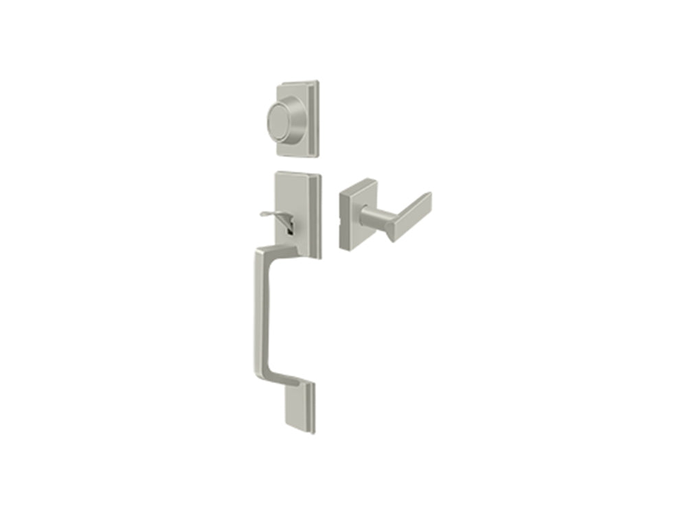 Deltana Highgate Handleset with Zinc Livingston Lever Brushed Nickel US15
