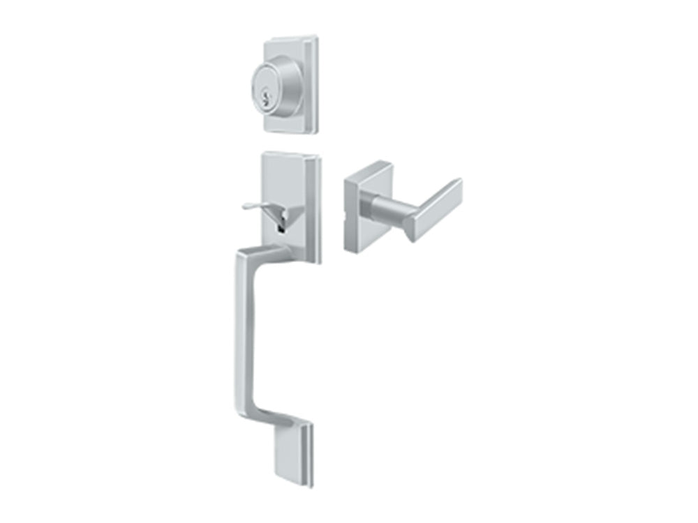 Deltana Highgate Handleset with Zinc Livingston Lever Polished Chrome US26