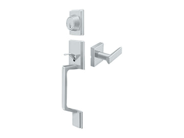 Deltana Highgate Handleset with Zinc Livingston Lever Polished Chrome US26