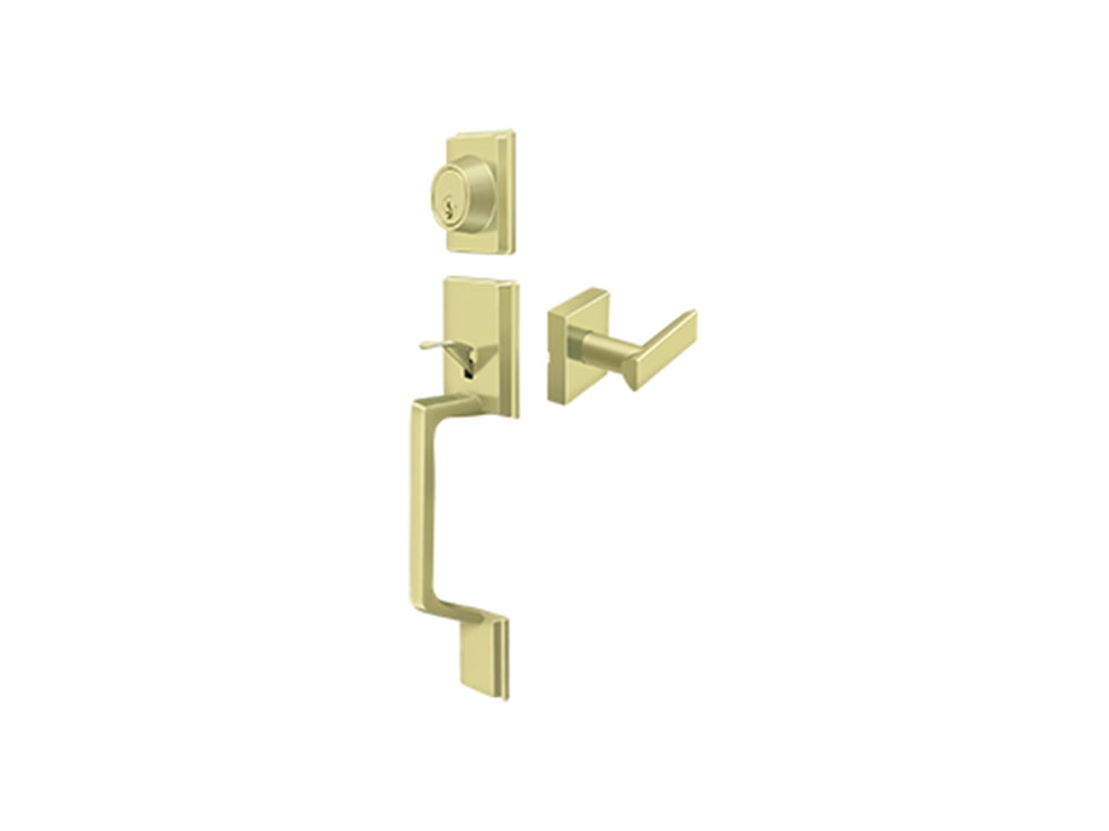 Deltana Highgate Handleset with Zinc Livingston Lever Polished Brass US3