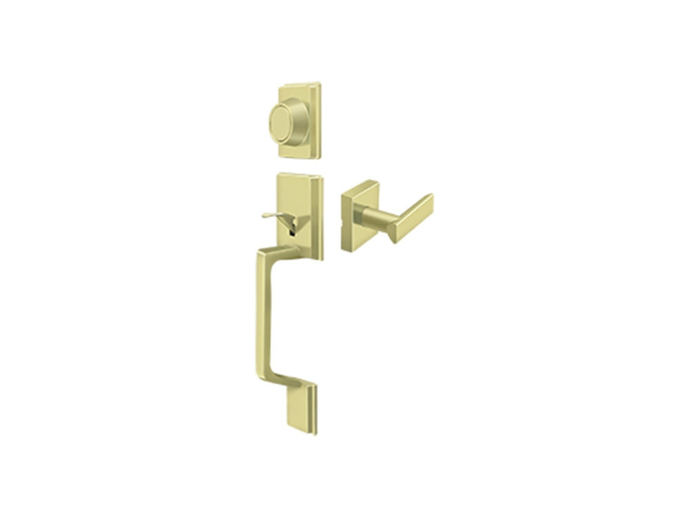 Deltana Highgate Handleset with Zinc Livingston Lever Polished Brass US3