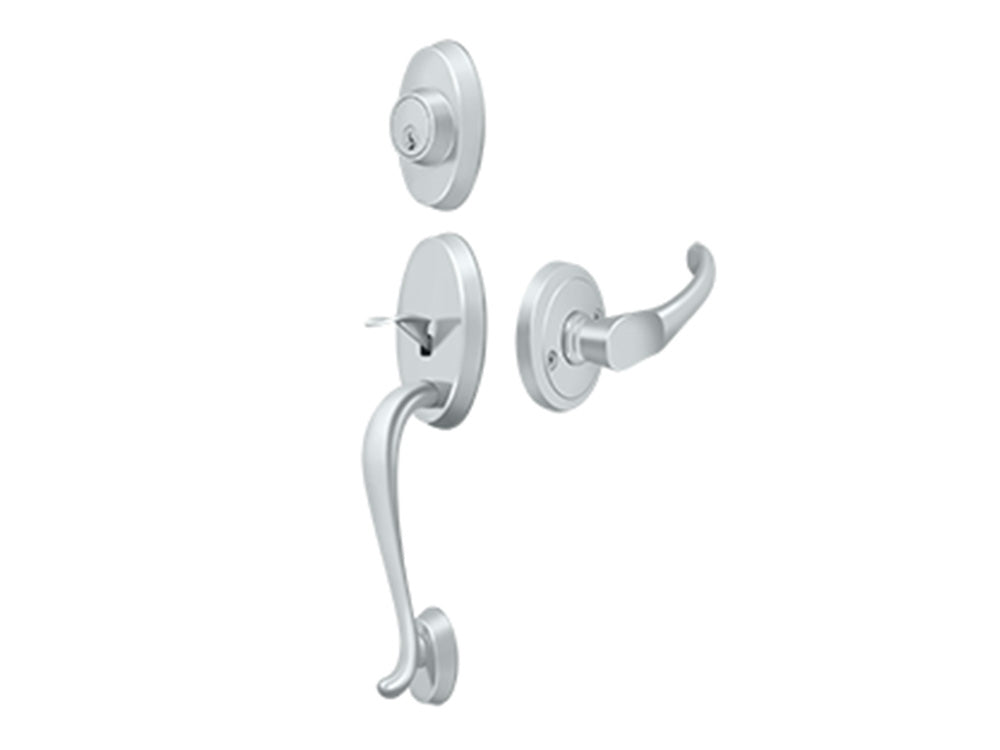 Deltana Riversdale Handleset with Chapelton Lever Polished Chrome US26