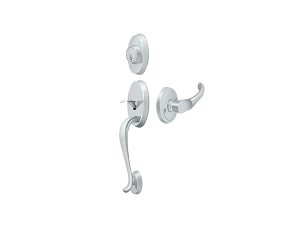 Deltana Riversdale Handleset with Chapelton Lever Polished Chrome US26