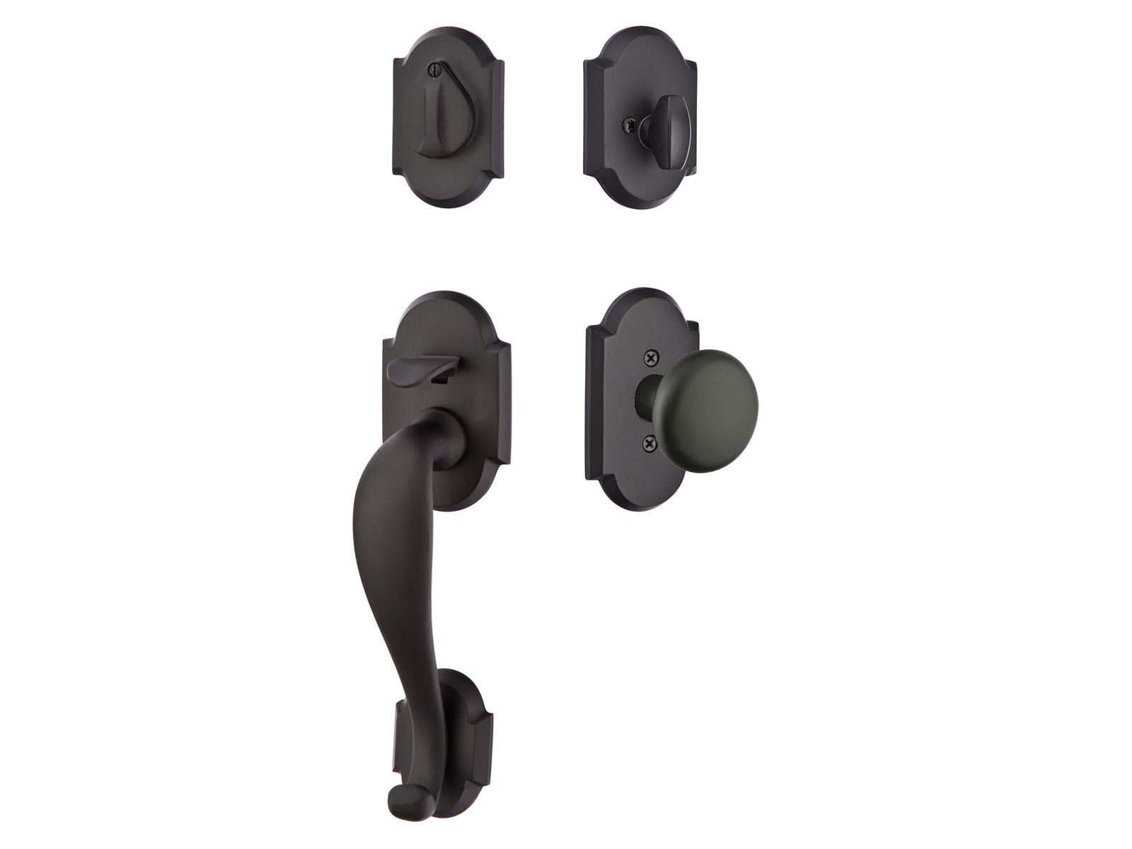 Emtek Denver Tubular Entry Handleset Flat Black Bronze Patina FB