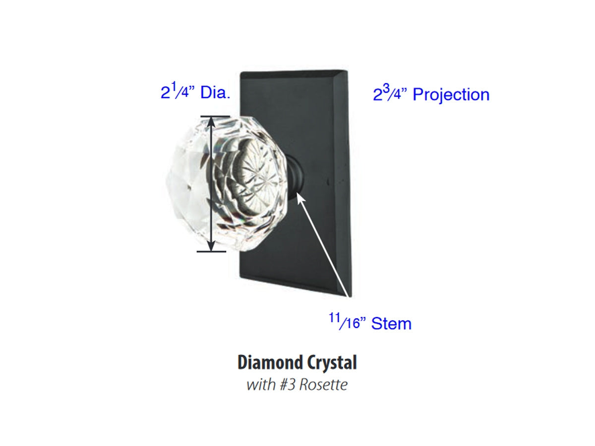 Emtek Diamond Crystal Knob - Dimensions