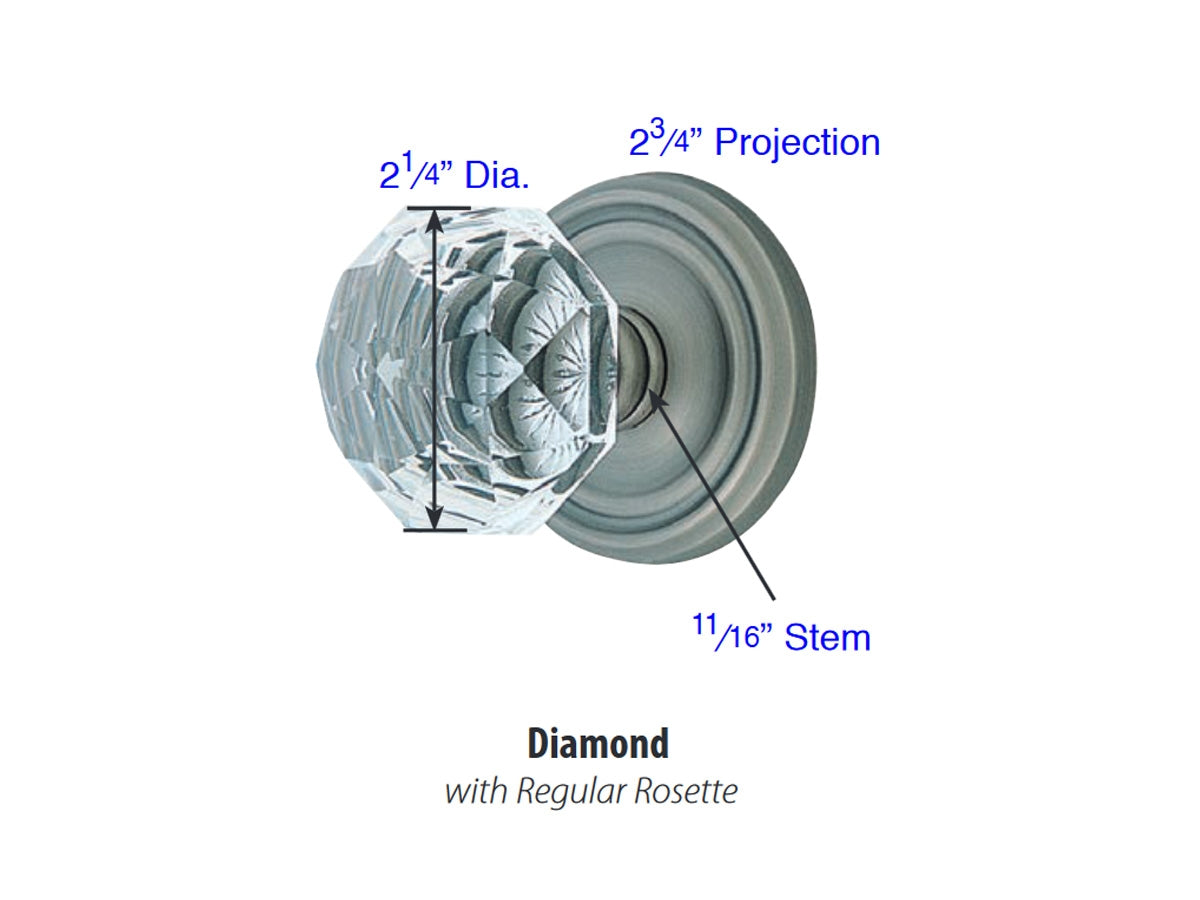Emtek Diamond Crystal Knob - Dimensions