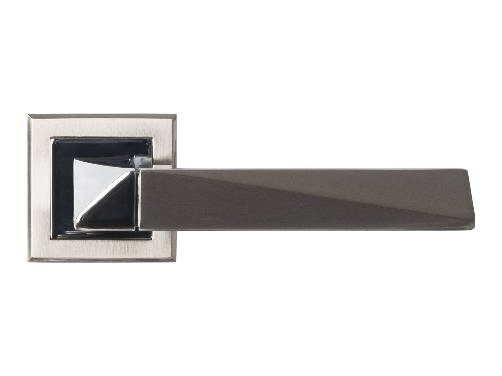 Nova Diamond Interior Door Lever in Two Tone Polished Chrome