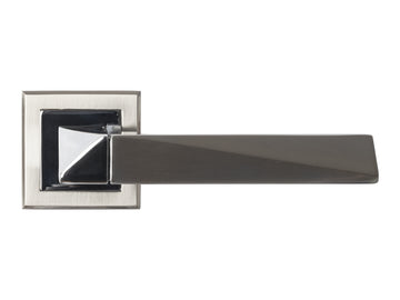 Nova Diamond Interior Door Lever in Two Tone Polished Chrome
