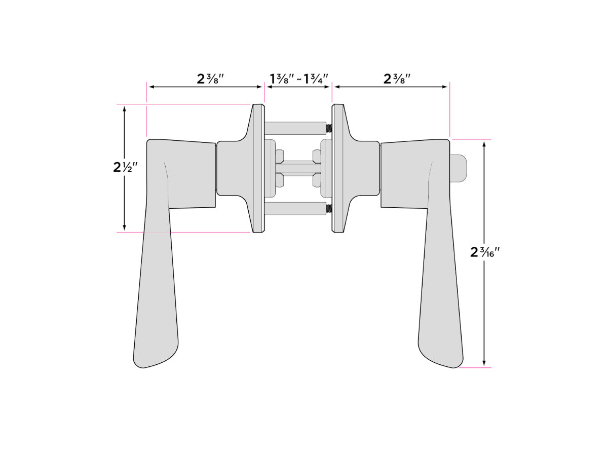 Sure-Loc Edge Grade 2 Interior Door Lever - Dimensions
