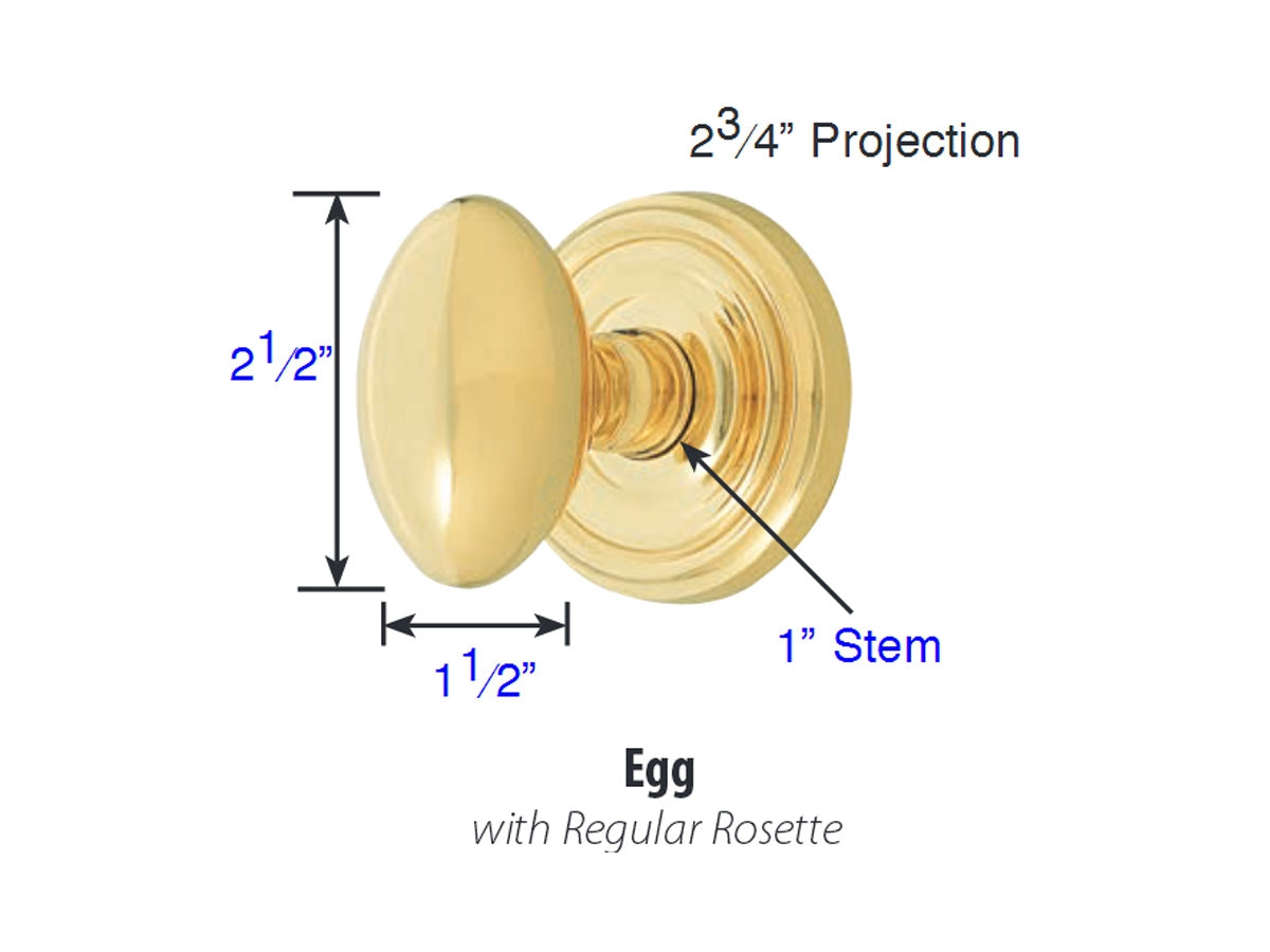 Emtek Egg Brass Knob - Dimensions