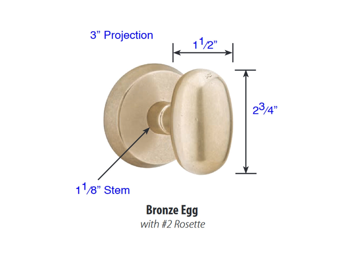 Emtek Egg Knob - Dimensions