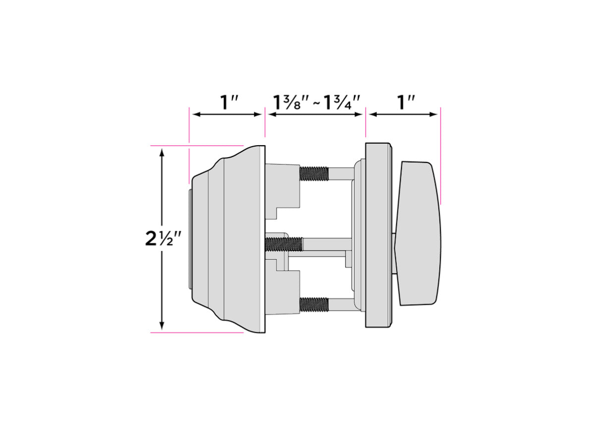 Sure-Loc Elegance Deadbolt - Dimensions