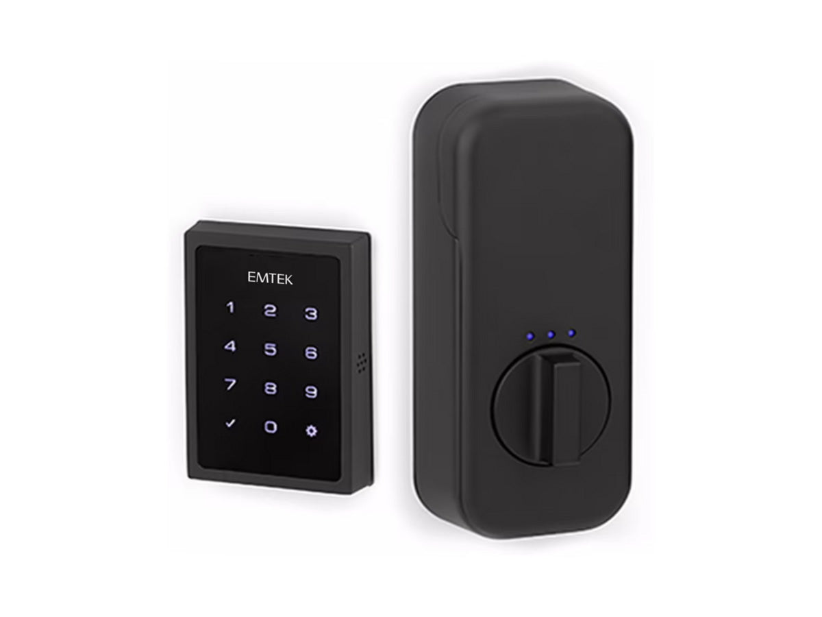 Emtek EMPowered Motorized Touchscreen Keypad Deadbolt - Flat Black US19