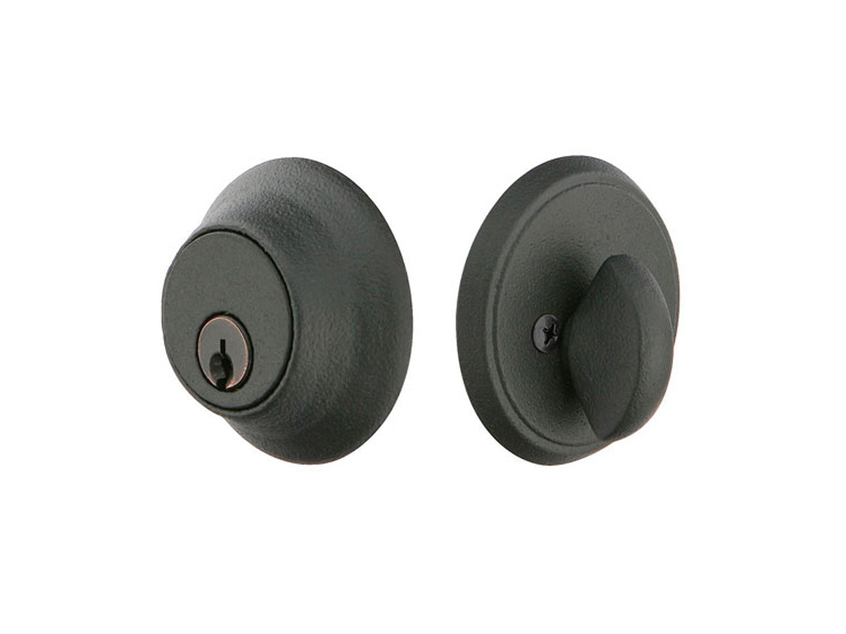 Emtek Wrought Steel #2 Deadbolt Flat Black Steel FBS