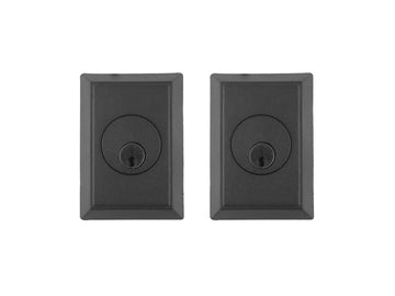 Emtek Wrought Steel #3 Deadbolt Flat Black Steel FBS