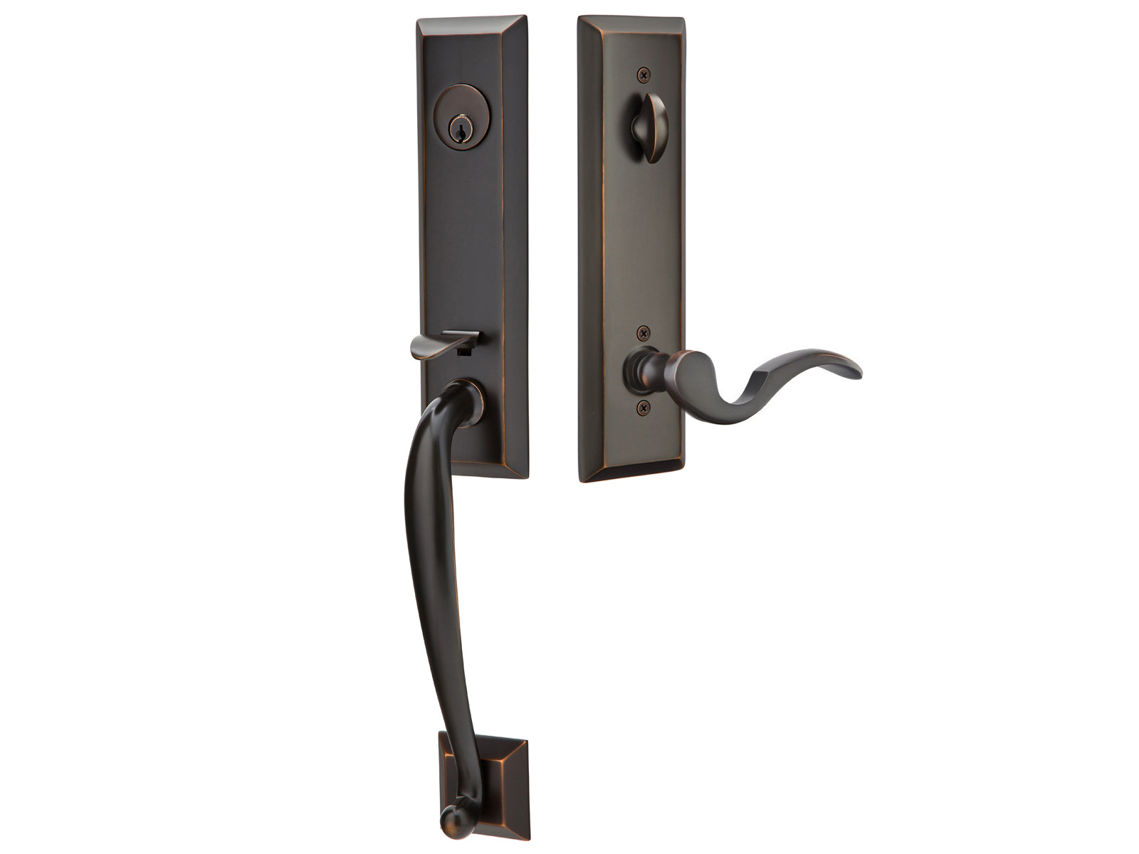 Emtek Adams Tubular Entry Handleset Oil Rubbed Bronze US10B