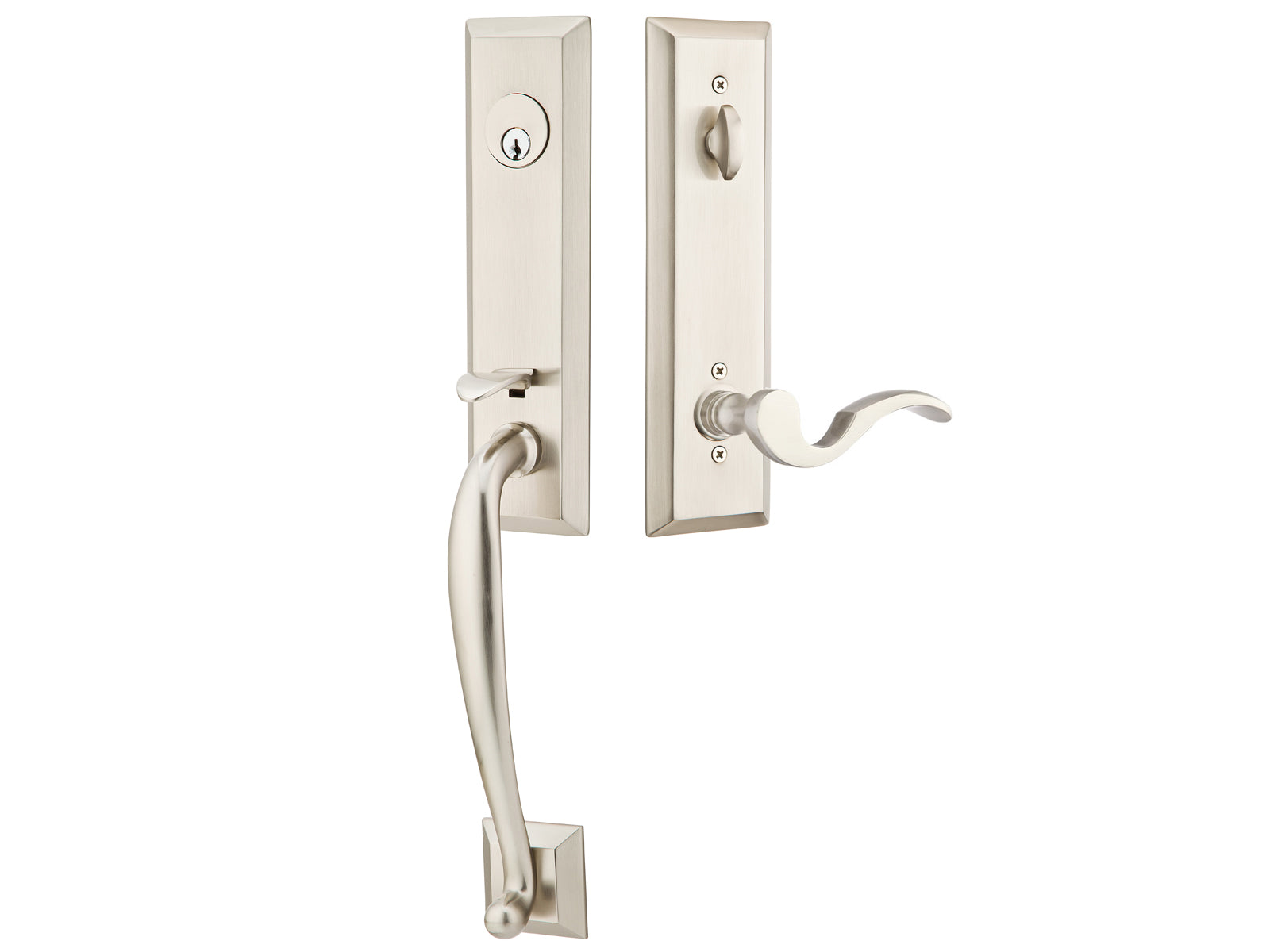 Emtek Adams Tubular Entry Handleset Satin Nickel US15