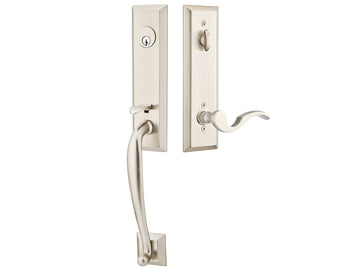 Emtek Adams Tubular Entry Handleset Satin Nickel US15
