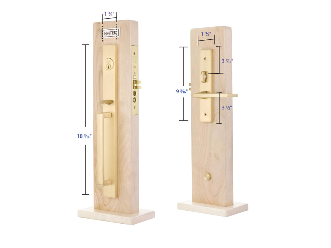 Emtek Adelaide Mortise Entry Handleset - Dimensions