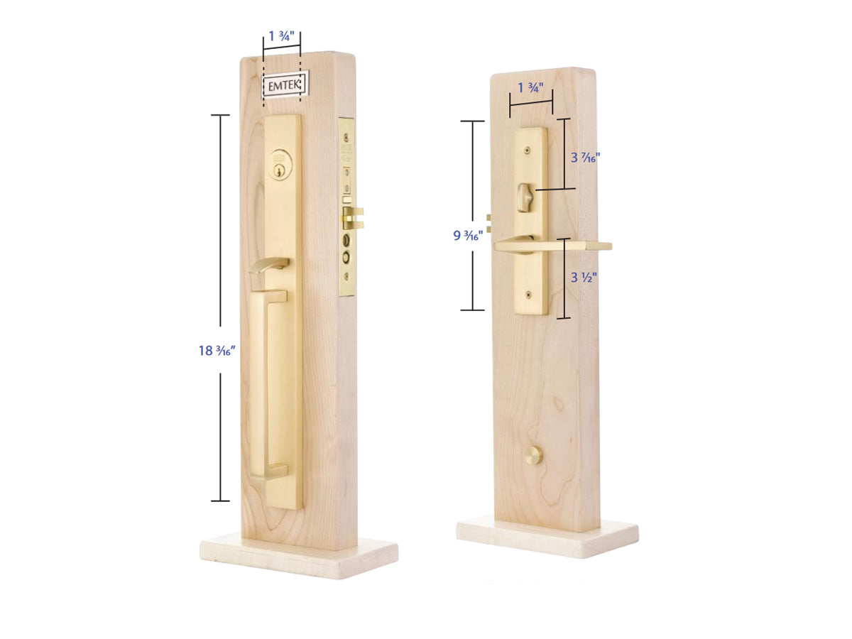 Emtek Adelaide Mortise Entry Handleset - Dimensions