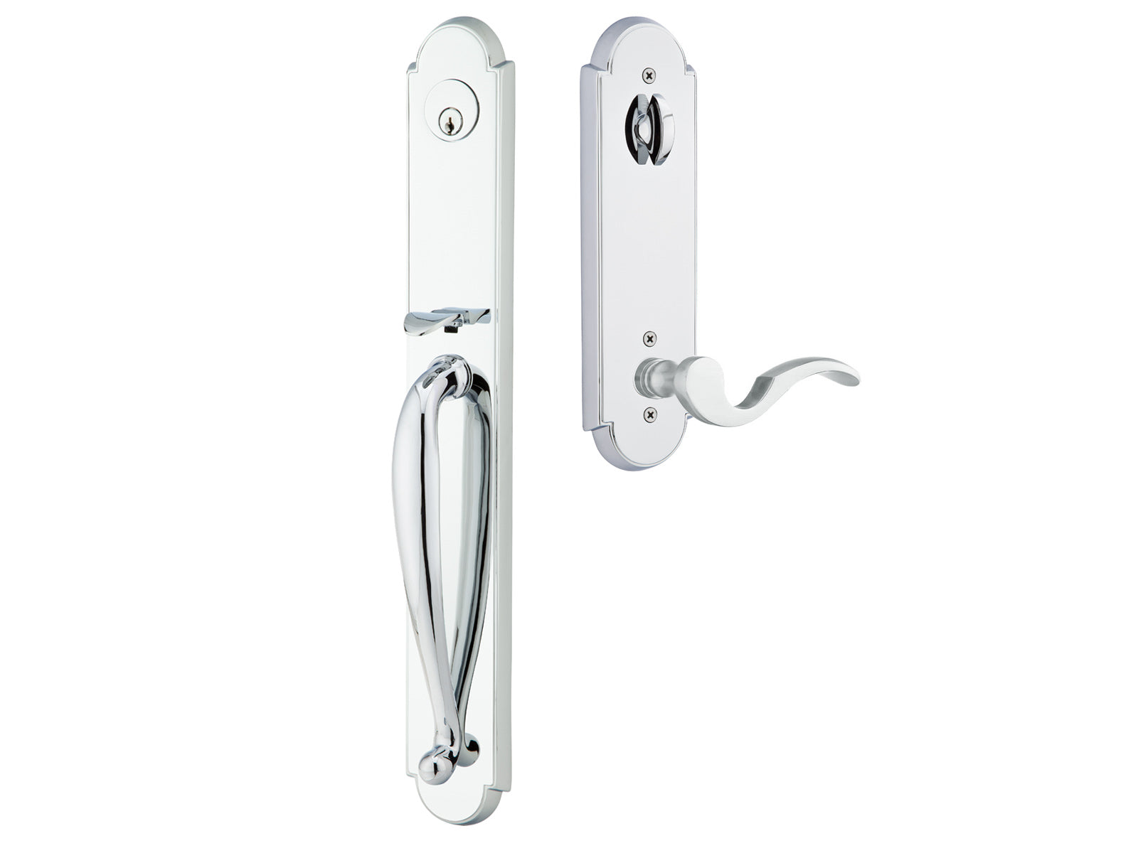 Emtek Albany Mortise Entry Handleset Polished Chrome US26