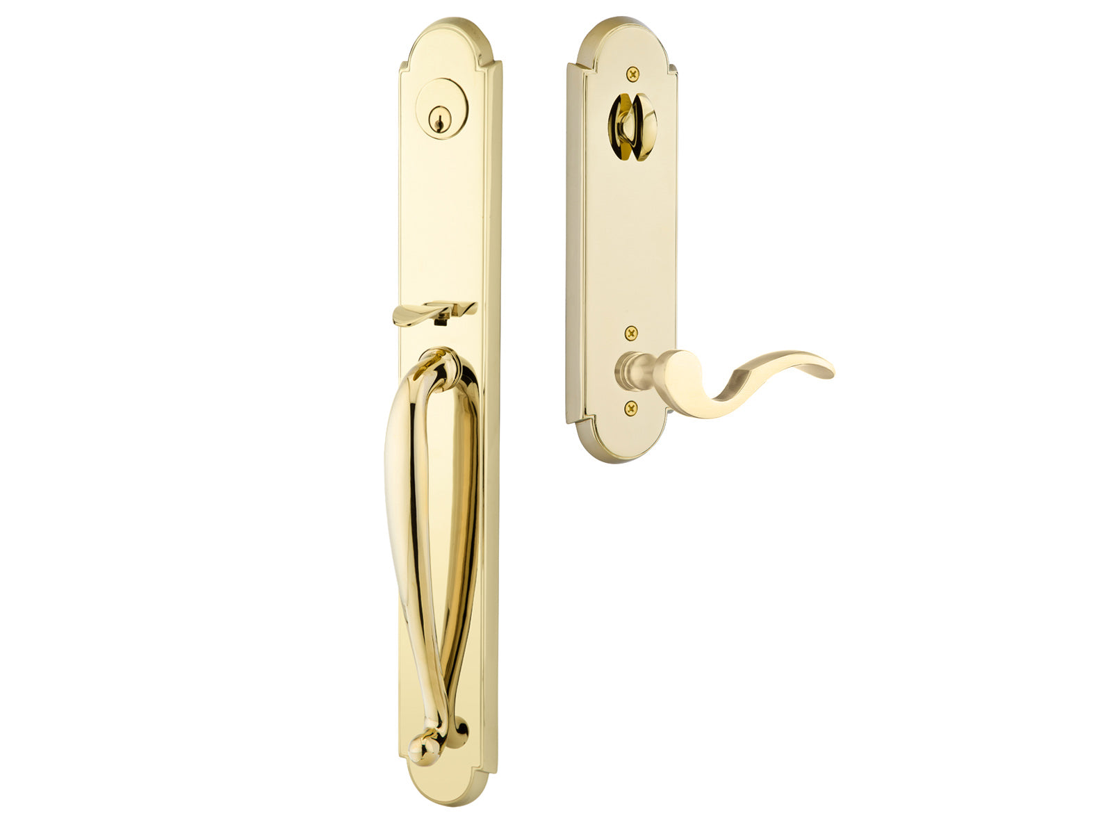 Emtek Albany Mortise Entry Handleset Polished Brass US3