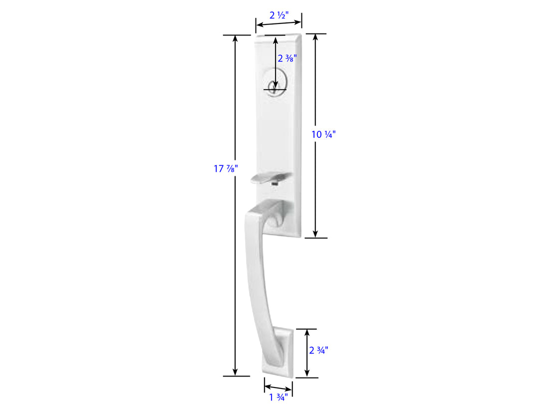 Emtek Apollo Tubular Entry Handleset Dimensions
