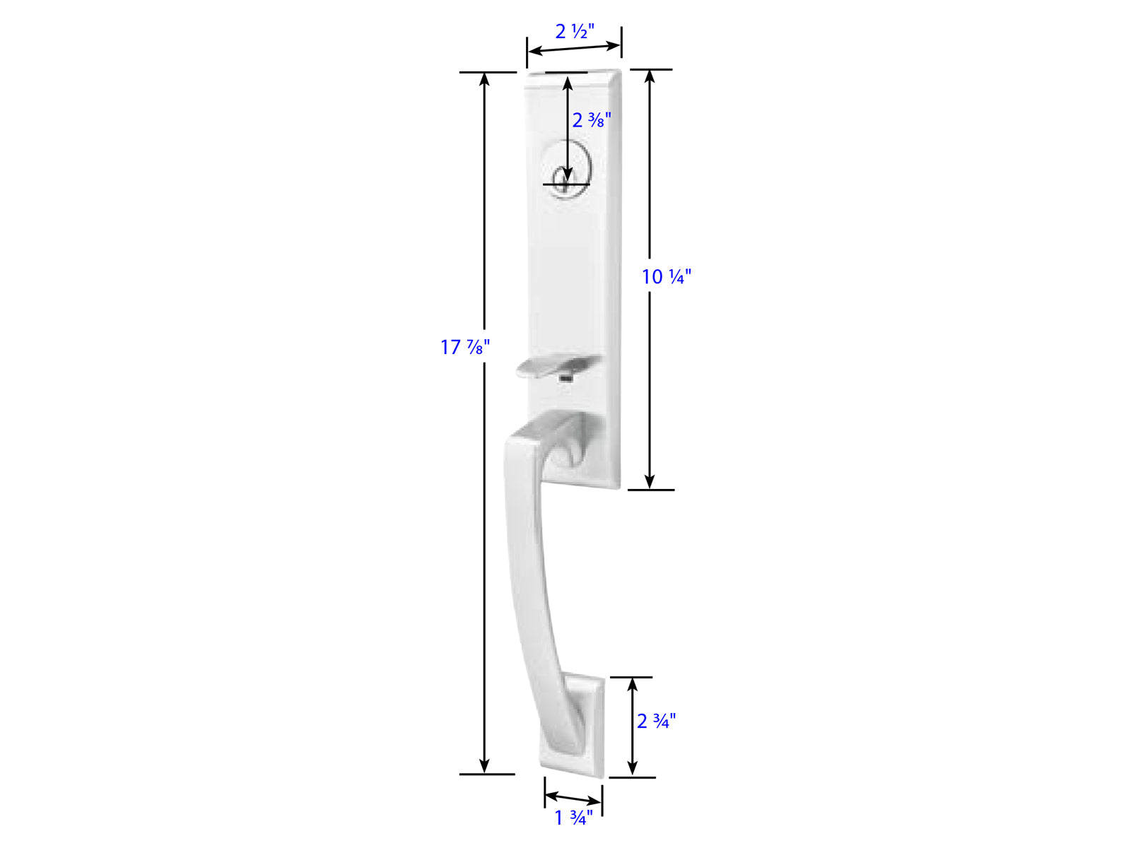 Emtek Apollo Tubular Entry Handleset Dimensions