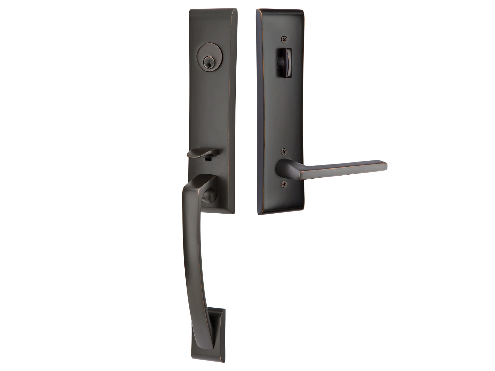 Emtek Apollo Tubular Entry Handleset Oil Rubbed Bronze US10B