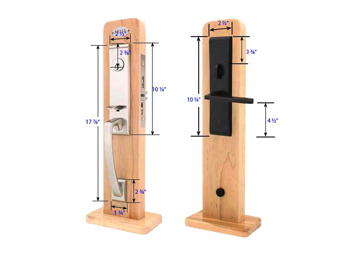 Emtek Artemis Mortise Entry Handleset - Dimensions