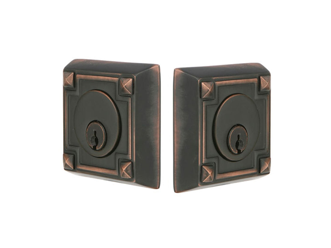 Emtek Brass Arts & Crafts Deadbolt Oil Rubbed Bronze US10B