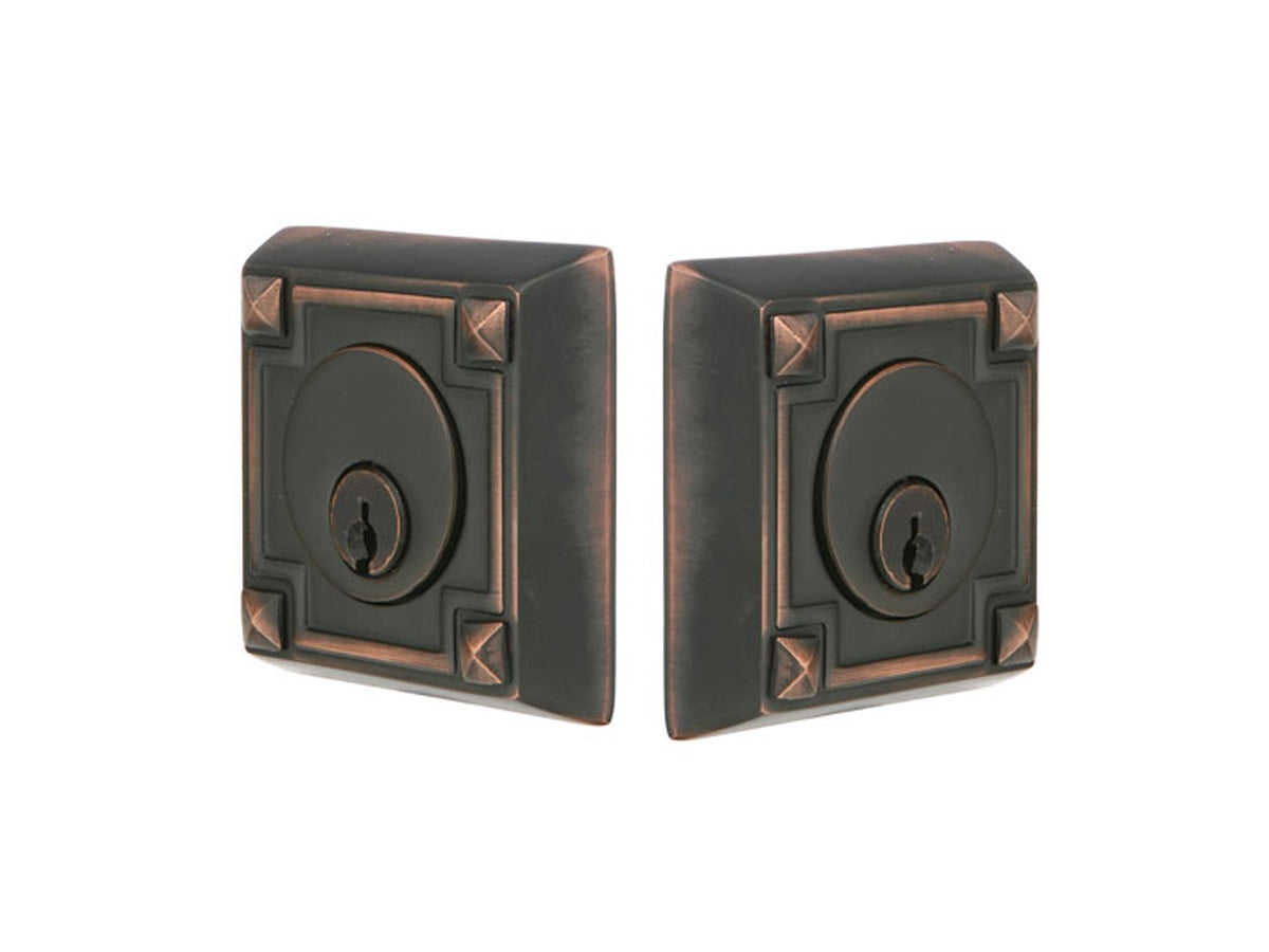 Emtek Brass Arts & Crafts Deadbolt Oil Rubbed Bronze US10B