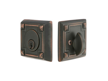 Emtek Brass Arts & Crafts Deadbolt Oil Rubbed Bronze US10B