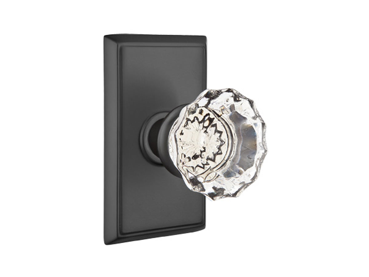 Emtek Astoria Clear Crystal Knob Flat Black US19