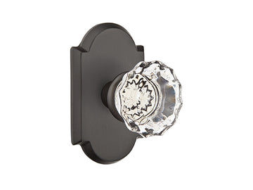 Emtek Astoria Clear Crystal Knob Flat Black Bronze Patina FB