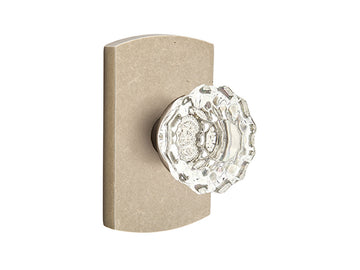 Emtek Astoria Clear Crystal Knob Tumbled White Bronze TWB
