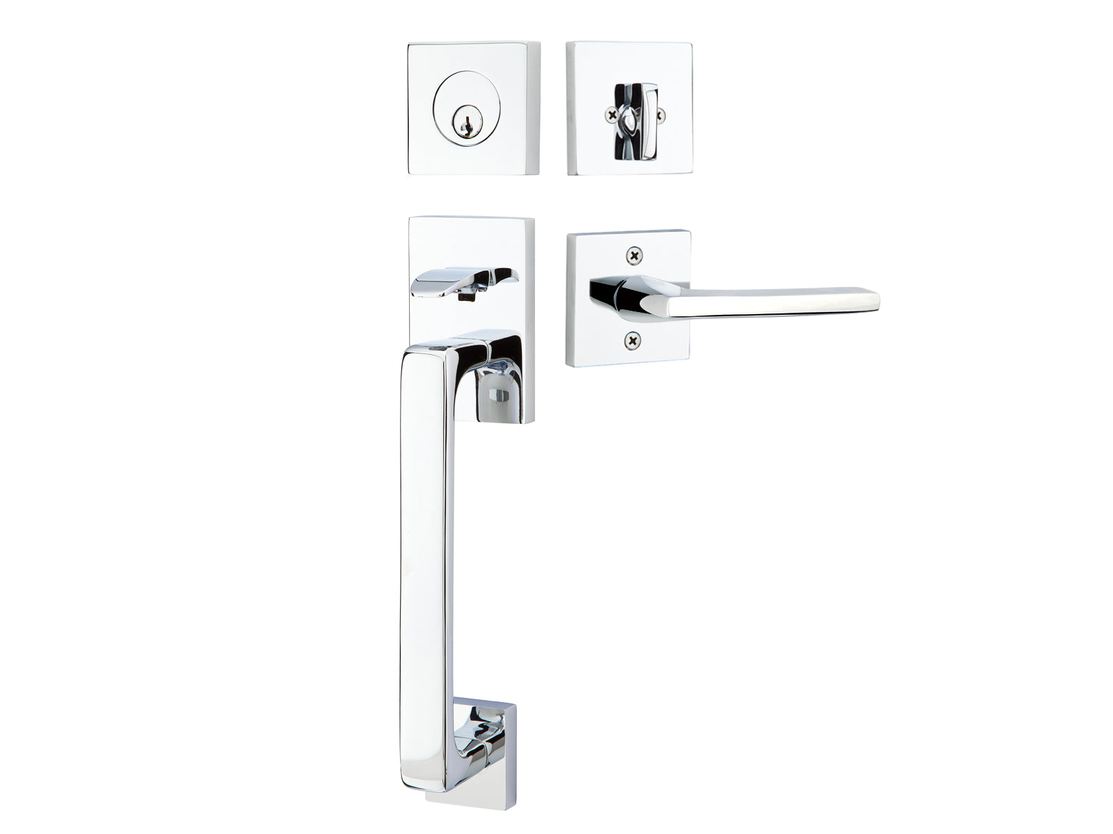 Emtek Baden Tubular Entry Handleset Polished Chrome US26