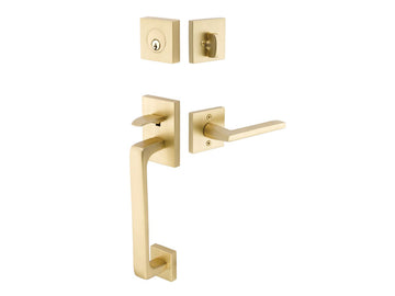 Emtek Baden Tubular Entry Handleset Satin Brass US4
