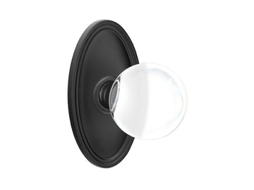 Emtek Bristol Crystal Knob Flat Black US19