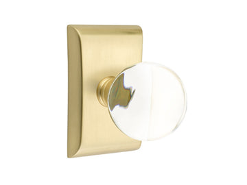 Emtek Bristol Crystal Modern Knob Satin Brass US4
