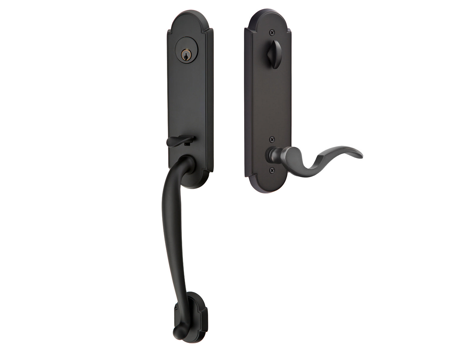 Emtek Charleston Mortise Entry Handleset Flat Black US19