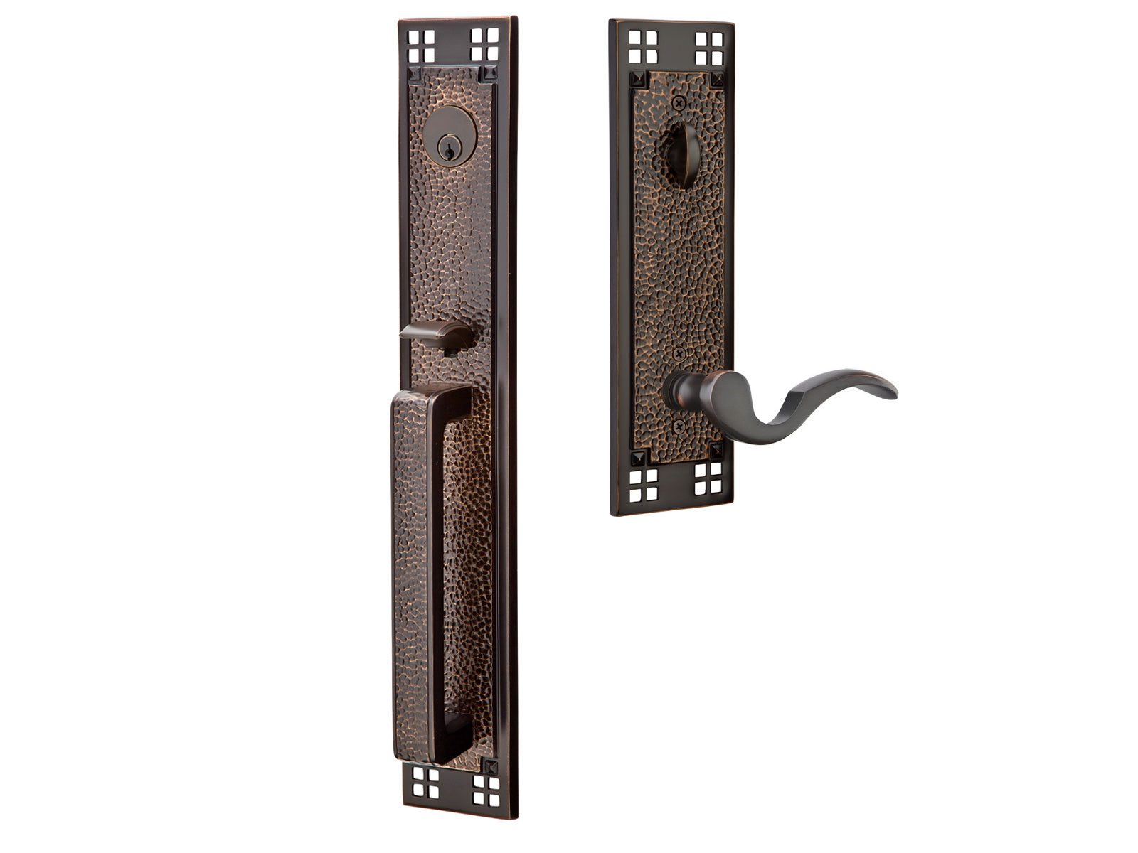 Emtek Craftsman Full Length Mortise Entry Handleset Oil Rubbed Bronze US10B