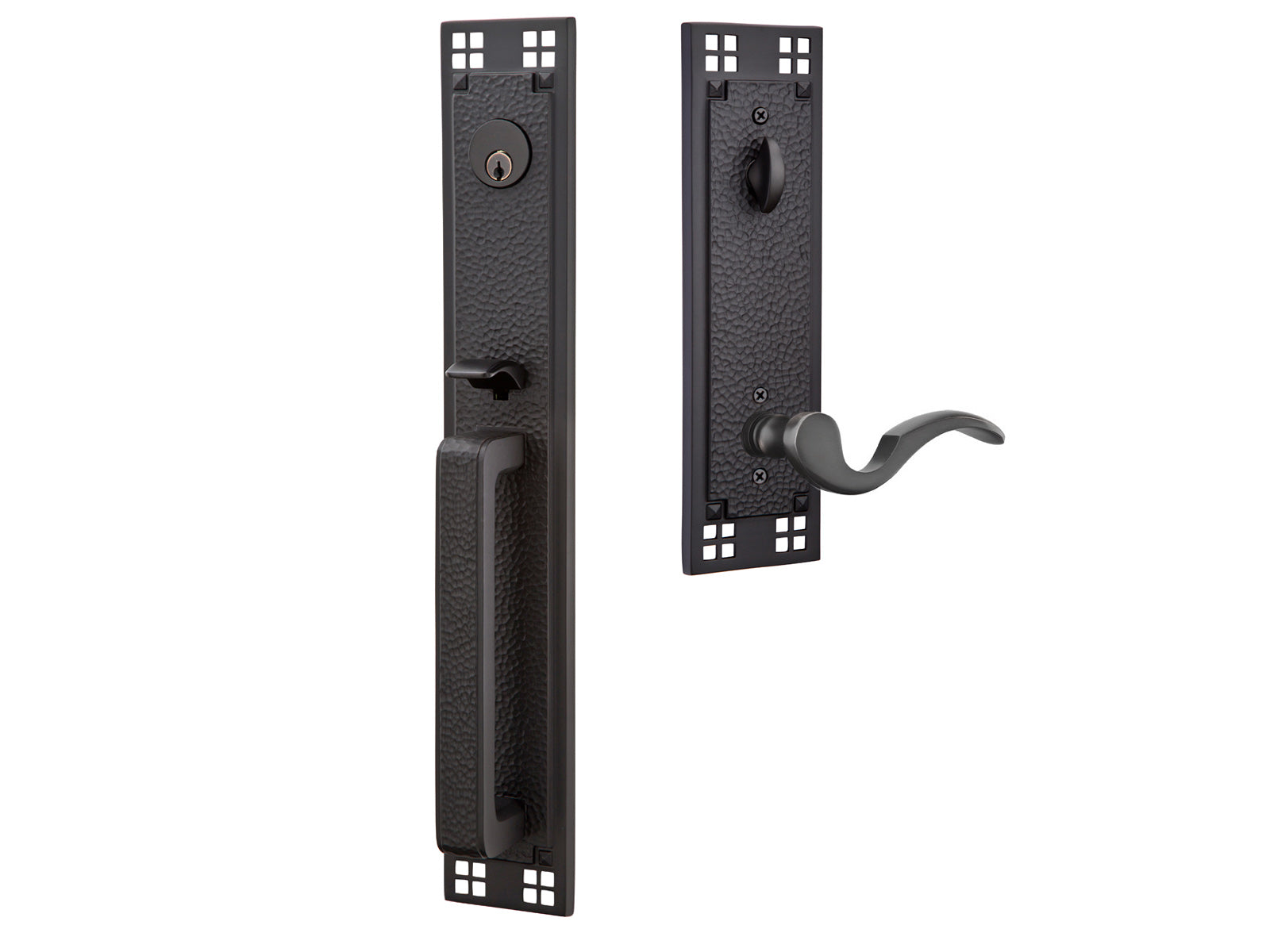 Emtek Craftsman Full Length Mortise Entry Handleset Flat Black US19