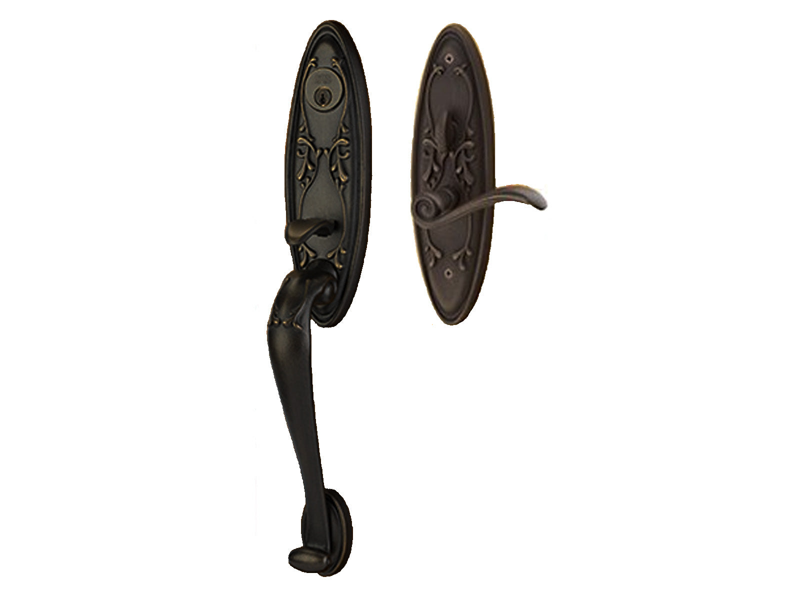 Emtek Da Vinci Mortise Entry Handleset Flat Black Bronze Patina FB