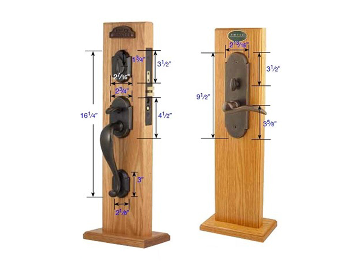 Emtek Denver Mortise Entry Handleset - Dimensions