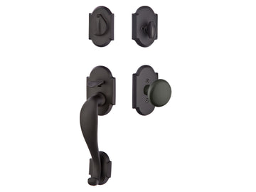 Emtek Denver Mortise Entry Handleset Flat Black Bronze Patina FB
