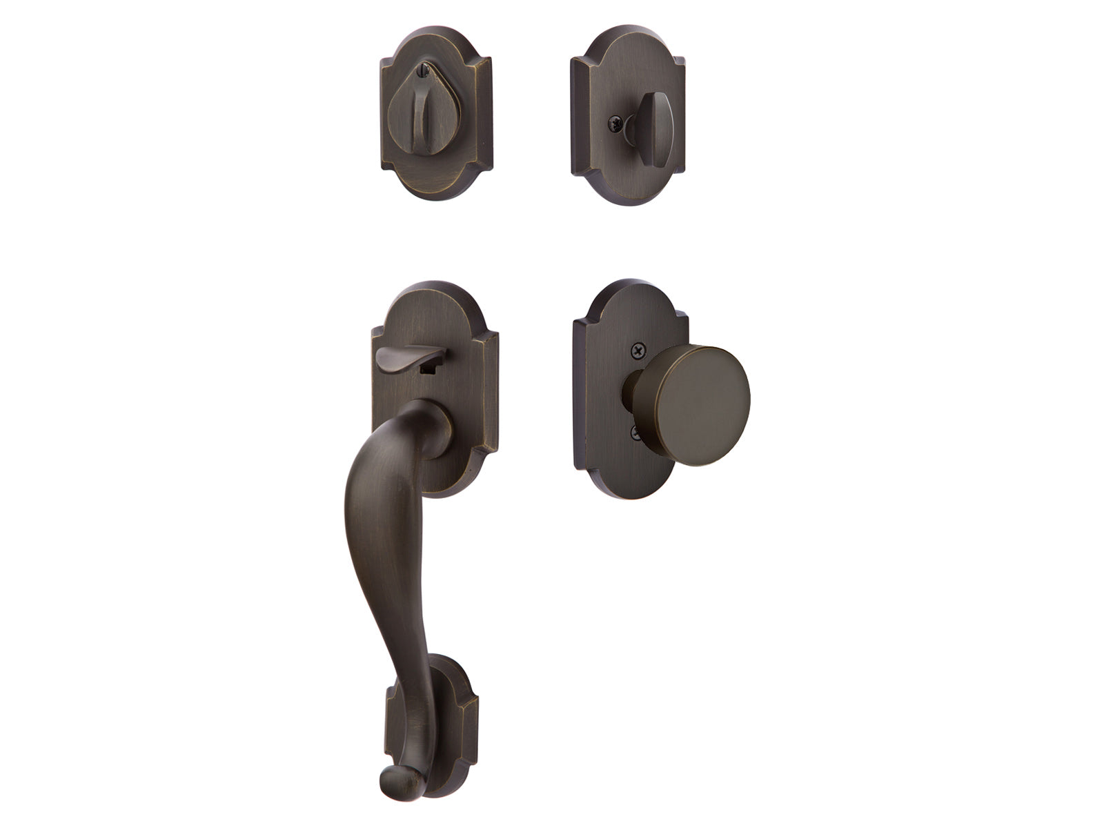 Emtek Denver Mortise Entry Handleset Medium Bronze Patina MB